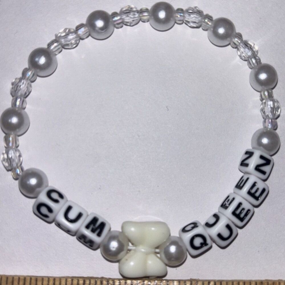 Handcrafted Beaded Stretch Bracelet pearl Y2K Aesthetic Novelty Gag Gift Jewelry